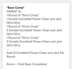 Today's workout